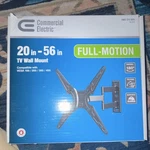 Commercial Electric Full Motion Tv Wall Mount 20-56 In, 80 Lbs, Black, Swivel. Fixed Price $35.00.