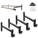 Addgrace 8" Black Heavy Duty Closet Rod Wall Mount Shelf Support Brackets Qty 4. Fixed Price $56.67.
