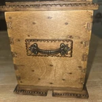 Handmade "stir Stick Wooden Box With Silver Charms Pyrography Details. Fixed Price $15.00.