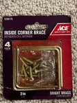 2" Inside Corner Brace 4 Pack (5290176) Brand New, Brass. Fixed Price $7.00.
