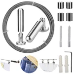 5 Metres Wall Mount Curtain Wire Rod Set For Art Display Stainless Steel. Fixed Price $23.45.