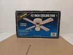 Vintage Tatung 1986 Light Kit 42IN Ceiling Fan White Finish Gold Decor. Fixed Price $99.99.