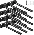 12 Pcs 6" Black Solid Steel Floating Shelf Bracket Blind Inch. Fixed Price $29.94.