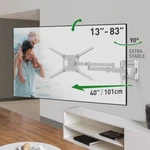 Barkan 13-80 Inch Dual Arm Full Motion Tv Wall Mount, Holds 110LBS, Lifetime War. Fixed Price $139.90.