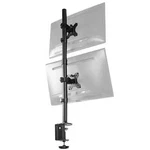 Black Dual Lcd Monitor Desk Mount Stand, Stacked Vertical 2 Screens Up 34". Fixed Price $47.99.