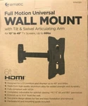Ematic EMW3301 Wall Mount Kit For 10-49IN Lcd Screen Display Black. Fixed Price $36.95.