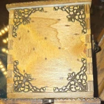 Handmade "stir Stick Box With Gold Tone Accents Pyrography Details. Fixed Price $25.00.