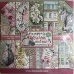 Stamperia Double-sided Paper Pad 12"X12" 10/PKG-ORCHIDS & CATS,10 DESIGNS/1 Each. Fixed Price $8.99.
