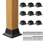 Spaceeup 4X4 Post Base Cover Black Steel Deck Brackets 10PCS 3.6"X3.6" Heavy Dut. Fixed Price $32.26.