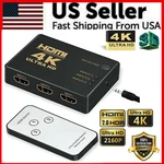4K Hdmi 2.0 Cable Splitter Switcher Box Hub Ir Remote Control 3X1 Power To. Fixed Price $10.89.