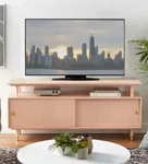 Tv Stand Pink White Off Orange Modern Terra Wood Manhattan Panel Comfort Center. Fixed Price $236.11.