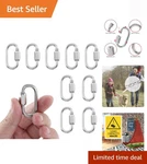 304 Stainless Steel D-shaped Locking Carabiner 10 Pack Quick Link Connectors. Fixed Price $14.24.