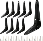 Uenhoy 10 Pack Black Shelf Brackets 4 X 3 Inch Metal Floating Hea. Fixed Price $14.28.
