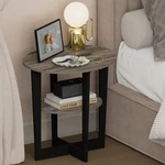 Furinno Tidur 2-TIER Oval Round Edge Nightstand French Oak. Fixed Price $44.43.