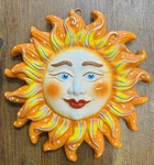 Sicilian Pottery- 10 Sun Wall Deco Caltagirone Made/painted By Hand Italy. Fixed Price $94.99.