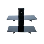 Adjustable Dual Av Tempered Glass Wall Mount Shelf For Media Devices & Speakers. Fixed Price $27.25.