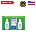 Portable Wall-mounted Eyewash Station Two 16 Oz Sterile Solutions For Safety. Fixed Price $67.95.