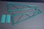 18 Single Shelf Supports Direct Wall Green ( Brackets With Hardware). Fixed Price $25.00.