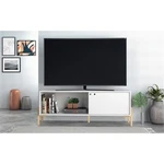 Manhattan Comfort Bowery 2 Shelves Wood Stand Up To 50" In White. Fixed Price $182.54.
