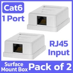 2 Pack RJ45 Surface Mount Box 1 Port Wall CAT6 Ethernet Connector - White. Fixed Price $12.89.