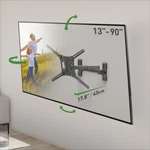 Barkan 13-90 Inch Dual Arm Full Motion Tv Wall Mount, Lifetime Warranty. Fixed Price $72.90.