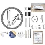 Stainless Steel Curtain Wire Rod Set 16.4FT Wall Mount Art Display Hang System. Fixed Price $18.95.