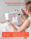 Vevor Digital Sewing Machine: 200 Stitches, Lcd Screen, & Heavy-duty. Fixed Price $205.99.