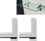 Adjustable Wood/glass Shelf Bracket, Zinc Alloy Polished Chrome Support. Fixed Price $14.81.