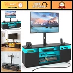 Rolanstar Swivel Tv Stand With Mount, Power Outlet, Storage & Led Lights. Fixed Price $305.99.