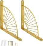 Sveudvdis 2 Pack Gold Shelf Brackets 7.87 Inch Metal Shelves Wall Mou.... Fixed Price $22.68.