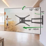 Barkan 13-83 Inch Full Motion Wall Mount, Holds 110LBS, Lifetime Warranty. Fixed Price $94.90.