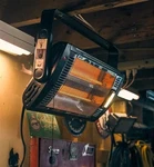Comfort Zone Ceiling Mounted Dual Quartz Radiant Heater (hardware Included). Fixed Price $44.99.