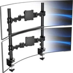 Vivo Dual Ultrawide Stacked Monitor Desk Mount, 2 Poles, Screens Up 57". Fixed Price $149.99.