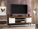 Bradley 63"W Brown White Tv Stand With 2 Storage Shelves. Fixed Price $249.91.