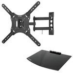 Vivo Black 23" To 55" Screen Adjustable Tv Wall Mount & Av, Dvd Floating Shelf. Fixed Price $49.99.