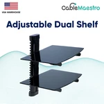 Dual Shelf Adjustable Wall Mount For Tv Cable Box Routers Dvr Media Players Dvd. Fixed Price $42.73.