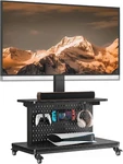 Perlegear Motorized Mobile Tv Stand On Wheels, Electric Height Adjustable Car. Fixed Price $409.99.