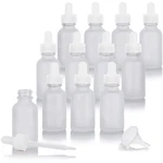 Juvitus 1 Oz / 30 Ml Frosted Clear Glass Boston Round Empty Bottle White. Fixed Price $38.09.