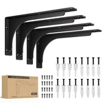Batoda 12" X 6" With Beam Shelf Brackets Black 300 Lbs Capacity -.... Fixed Price $53.93.