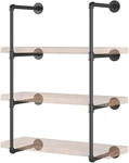 2PC 42" Tall 12"DEEP Industrial Wall Mount Iron Pipe Shelf Shelves Shelvin. Fixed Price $69.99.
