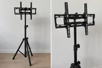 Yl Tripod Tv Floor Stand Black Adjustable Height For Up To 55 In 88 Lb DS2001. Fixed Price $45.00.