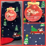 Shine Christmas Holiday Socks Women's Os Dog Truck Tree Navy Stocking Stuffers. Fixed Price $14.95.