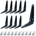 Zorfeter 10 Pcs Shelf Brackets 4 X 3 Inch Black Shelving Heavy Duty .... Fixed Price $12.96.
