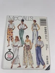 Mccall's 5965 Misses Wide Leg Palazzo Harem Pants Views Size 14-16 Pattern 92. Fixed Price $7.50.