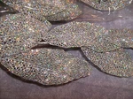 New Pc Silver Glitter Iridescent Leaf Stems Christmas Wedding Ornament 32". Fixed Price $21.99.
