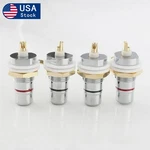 4X Rhodium Plated Rca Socket Female Panel Mount Plug Hifi Audio Terminal Chassis. Fixed Price $9.50.
