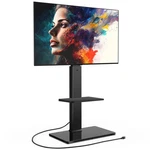 Floor Tv Stand 88LB Vesa 600X400MM Black Tempered Glass Base 32-75 Fitueyes. Fixed Price $179.99.