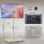 Ax Waber Mobile Tv Stand With Power Outlets&shelf, Floor Portable. Fixed Price $59.90.