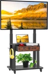 Rolling Tv Stand With Fabric Drawer For 32-75 Inch Flat/curved Screen Adjustable. Fixed Price $166.99.