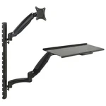 Vivo Black Sit-stand Wall Mount Counterbalance Monitor Keyboard Workstation. Fixed Price $99.99.